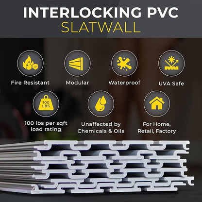 DLDIRECT Slatwall Panel Garage Wall Organizer: Heavy Duty Mounted PVC Rack - Image 3