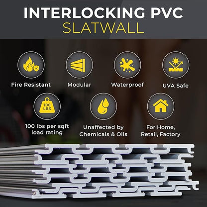 DLDIRECT Slatwall Panel Garage Wall Organizer: Heavy Duty Mounted PVC Rack - Image 3