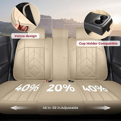 Beige Car Seat Covers Full Set - Image 5
