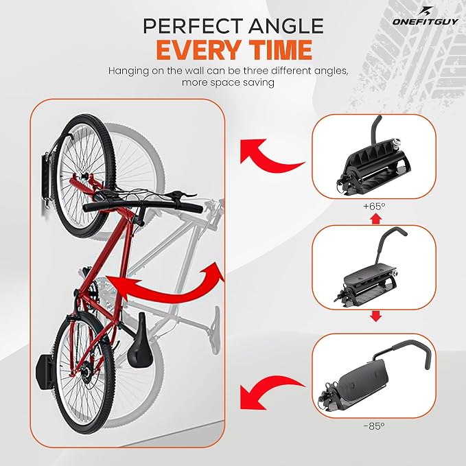 Swivel Bike Wall Mount, Bike Rack Garage, 150° Rotating & Space Saving Vertical - Image 3