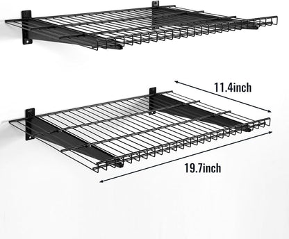 2 Pack Garage Wall Mounted Shelf, 19.7" x 11.4" Heavy Duty Wall Storage Shelves - Image 2