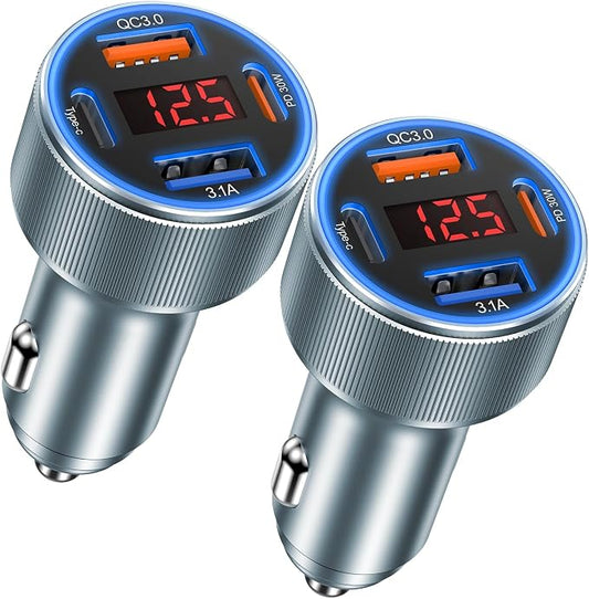 Car Charger USB C, Besgoods 65W 4-Port USB Cigarette Lighter Adapter by Besgoods