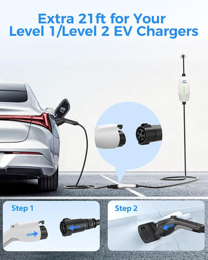 EV Charger Extension Cable, 21ft 50Amp J1772 Extension Cable Compatible - Image 5