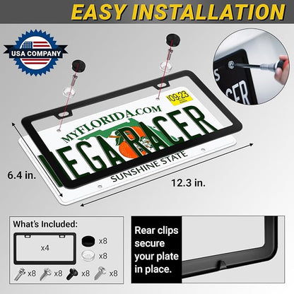 Premium Slim Matte Black License Plate Frames – Best Value 4 Pack, Rust-Free - Image 5