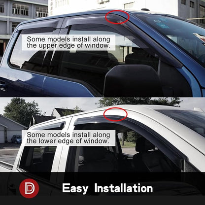 94076 Side Window Wind Deflector, Dark Smoke Window Visors fit - Image 5
