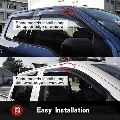 94243 Original Side Window Deflector Visor Rain Guard, Outside Mount Tape-on - Image 3