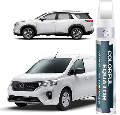 Q10 White Touch Up Paint for Nissan, Car Paint Pen Scratch Repair Two-In-One by SNSIR