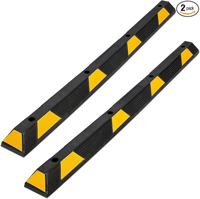 72" Car Parking Stopper, Heavy Duty Rubber Parking Curb Wheel Stops by Unknown