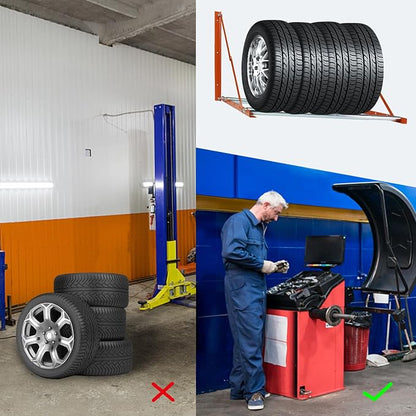 Foozet Heavy Duty Adjustable Wall Mounted Tire Rack - Image 6