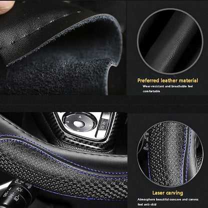 Leather Car Steering Wheel Cover 15 inch Universal Fit Microfiber Steering - Image 6