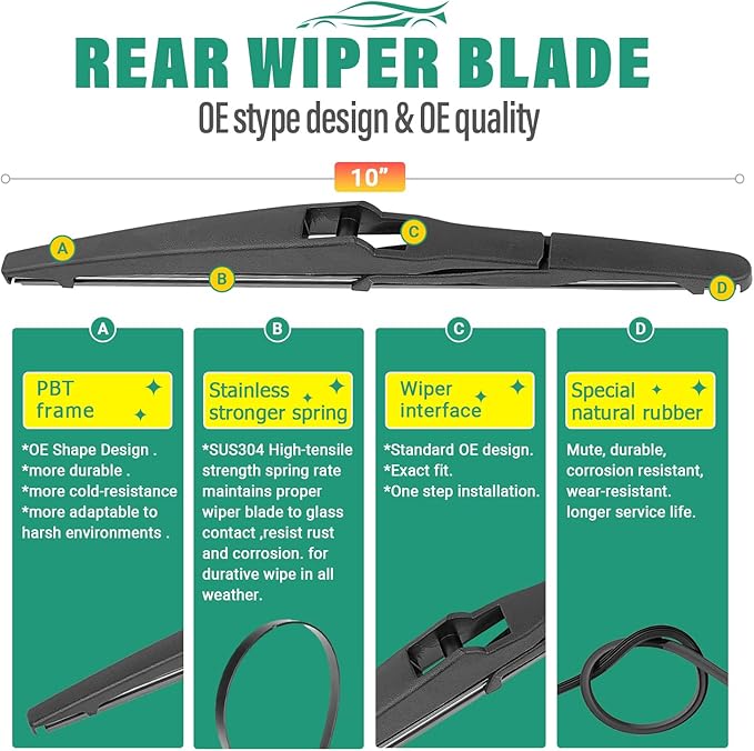 24" 18" 10" Windshield Wiper Blades Replacement - Image 4