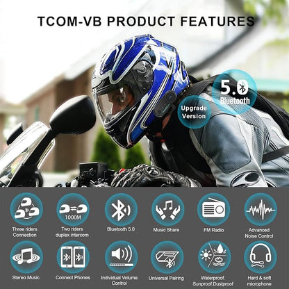 FreedConn TCOM VB Motorcycle Helmet Bluetooth Headset, Motorcycle Communication - Image 2