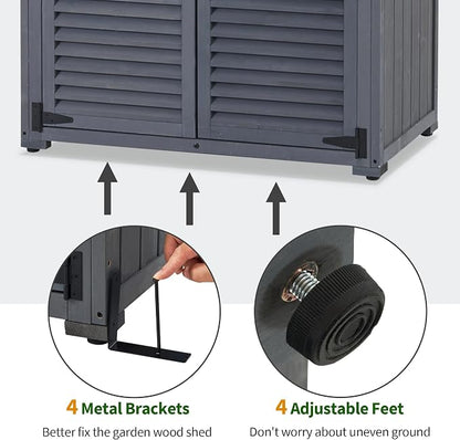MCombo Outdoor Storage Cabinet, Wooden Storage Shed - Image 5