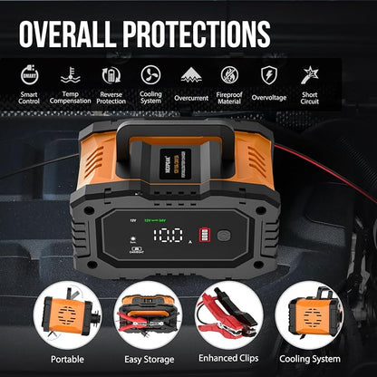 NEXPEAK NC202 10-Amp Battery Charger, 12V 24V LiFePO4 Lead Acid Portable Car - Image 6