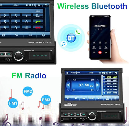 Hikity Single Din Touchscreen Car Stereo 7 Inch Touch Screen Car Radio - Image 3