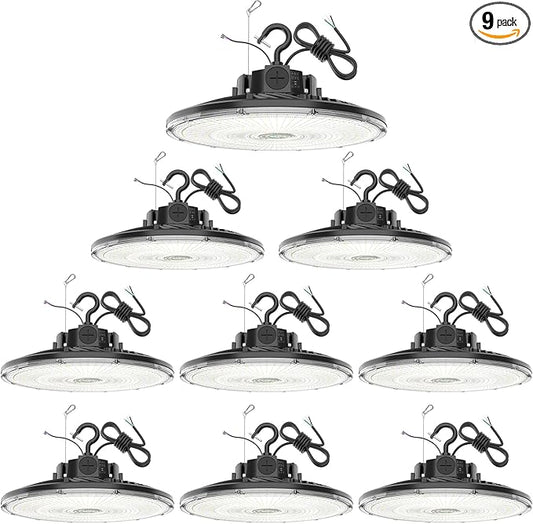 9 Pack 480V LED High Bay Light UL DLC Listed UFO Light 240W 200W 150W Adjustable by YELLORE-Professionalledlightsmanufacturerspecializingincommercialandindustriallighting