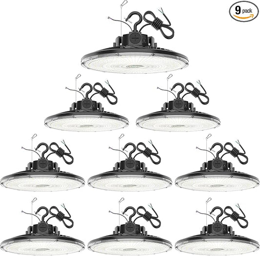 9 Pack 480V LED High Bay Light UL DLC Listed UFO Light 300W 240W 200W Adjustable by YELLORE-Professionalledlightsmanufacturerspecializingincommercialandindustriallighting