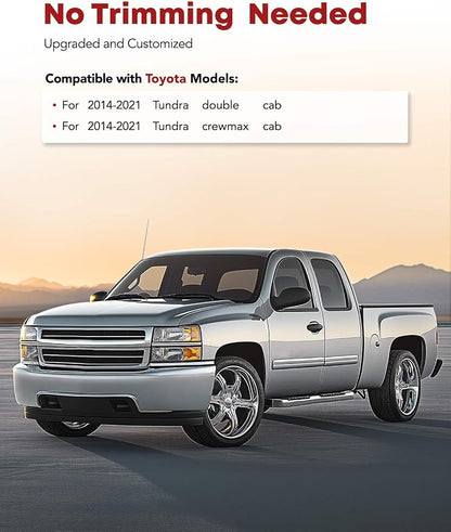 YHTAUTO Floor Mats Fit 2014-2021 Toyota Tundra CrewMax/Double Cab, TPE All - Image 2