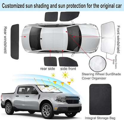 TINGLU Window Shades for Ford Maverick 2022-2024 2025 Accessories Car Side Full - Image 3