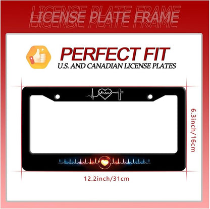 Jesus Heart Rate line License Plate Frame Christian Religious License Plate - Image 7