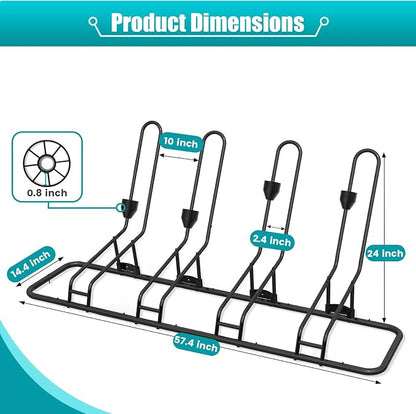 Floor Bike Rack for 4 Bikes, Bike Stand Anti-Collision Protects Disc Brake & - Image 7