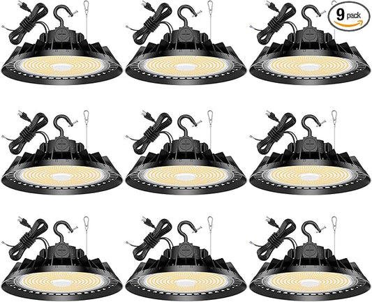 9Pack LED High Bay Lights, 240W UFO High Bay LED Shop Lights, 36000LM by BBESTLED