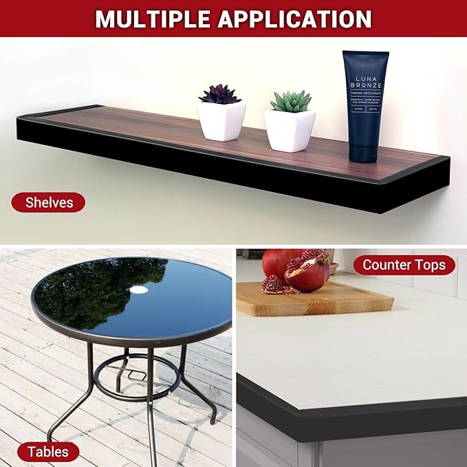 Rubber Edge Trim, Flexible Self Adhesive U Shaped Peel and Stick Edge Banding - Image 6