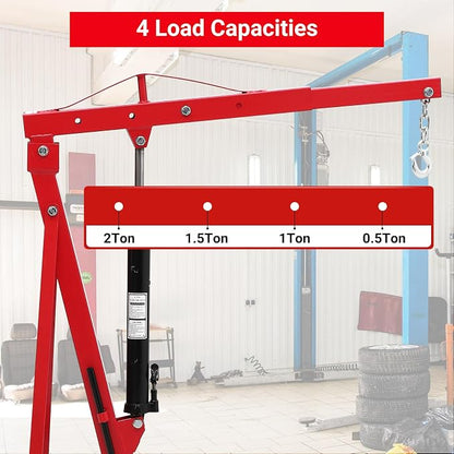 Engine Hoist 2 Ton, Cherry Picker Engine Hoist, Folding Hydraulic Tilting - Image 5