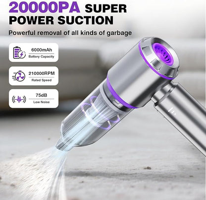 Mini Car Vacuum Cleaner, 20000PA 4-in-1 Cordless Handheld Vacuum Cleaner - Image 2