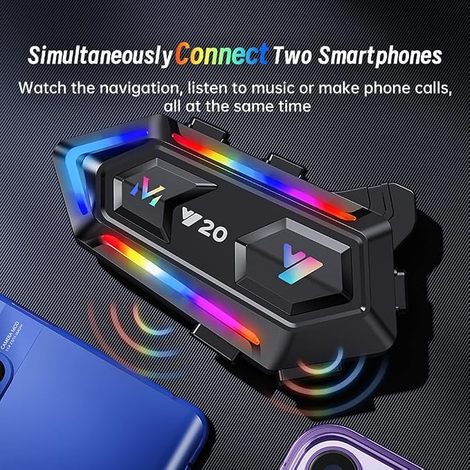Motorcycle Helmet Bluetooth Headset, Cool RGB Dazzling Lights Motorbike Helmet - Image 3