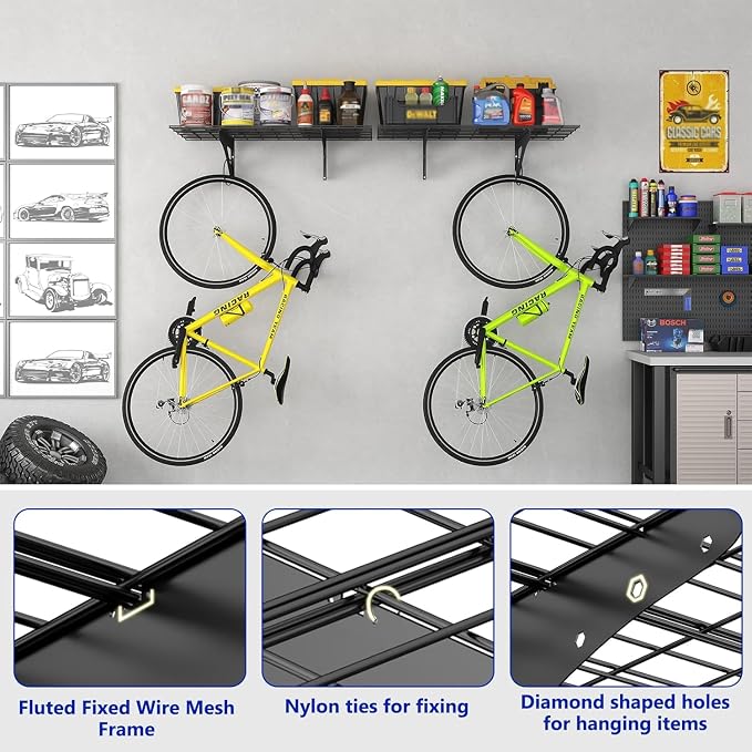 4-Pack Garage Wall Shelving, 2x4ft Walls Shelf Storage Rack, Sturdy Walls - Image 5