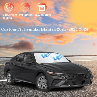 Windshield Sun Shade for hyund-ai Elantra 2021-2024 2025 Custom Fit Foldable - Image 3