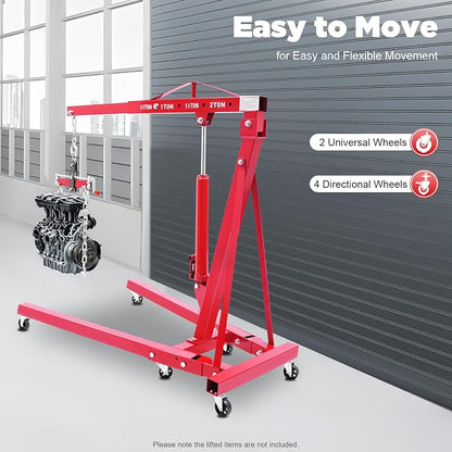 LOYALHEARTDY Engine Hoist with Lever, 2 Ton 4400 LBS Folding Cherry Picker Shop - Image 3