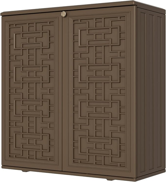 Storage Box Outdoor Caninet, Resin Indoor Storage Box Waterproof Outdoor by Mrosaa