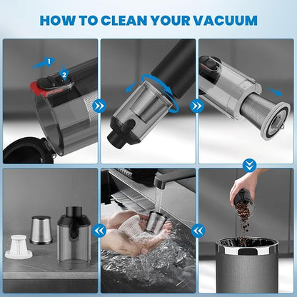 90° Foldable Car Vacuum Portable Cordless 16000PA, 4-in-1 Mini Vacuum Cleaner - Image 7