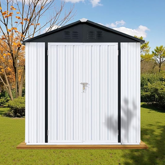 6 x 4 FT Outdoor Storage Metal Shed, Bike Garden Tool Shed by Unknown