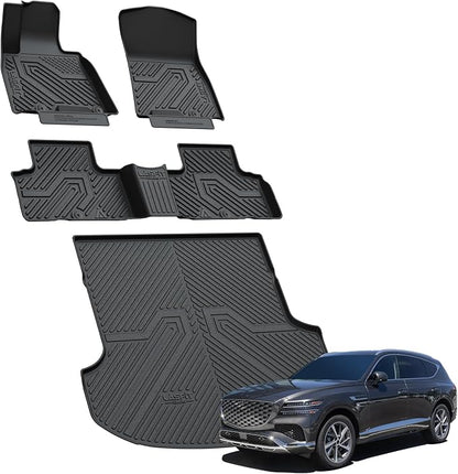 LASFIT Floor Mats & Cargo Mat for Genesis GV80 2021-2024, TPE All Weather - Image 2