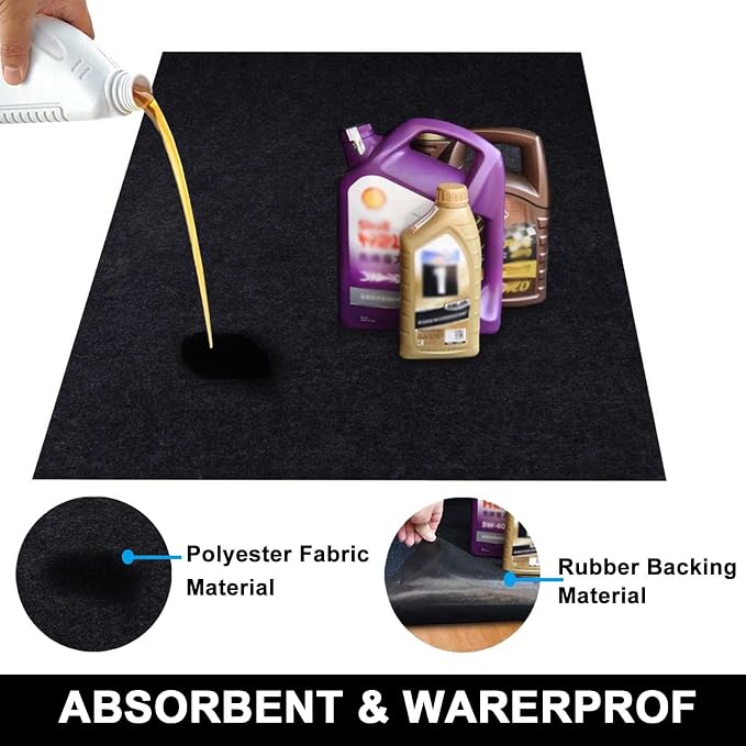 AiBOB Oil Spill Mat, Garage Floor Mat Under Car, 6ft X 8 ft, Waterproof Backing - Image 2