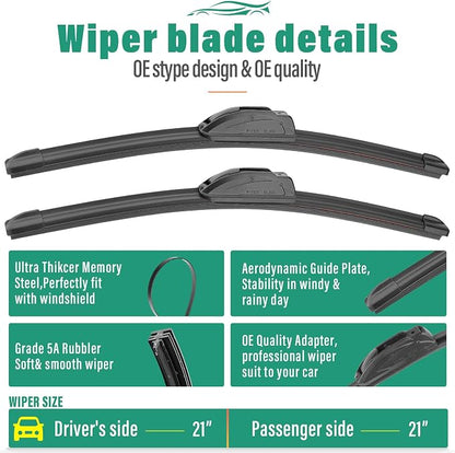 21" 21" 14" Windshield Wiper Blades Replacement - Image 3