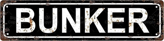 BUNKER Space Vintage Metal Tin Street Sign Bar Cafe Garage Cave Home Room Wall by Unknown