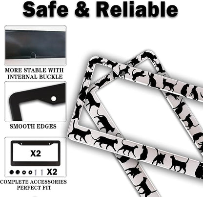 License Plate Frames for Women Black and White License Plate Frame for Men - Image 4