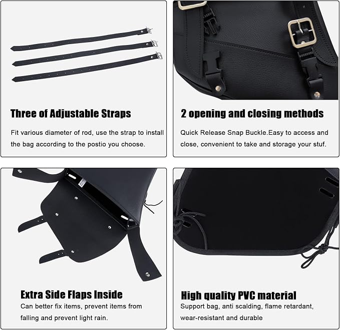Motorcycle Saddle Bags Leather Motorcycle Solo Swing Arm Bag - Image 2