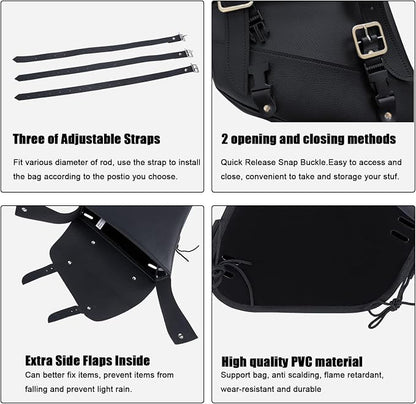 Motorcycle Saddle Bags Leather Motorcycle Solo Swing Arm Bag - Image 2
