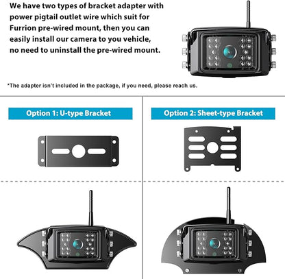 Fookoo 1080P 9" Wireless Backup Camera System, IP69 Waterproof Rear View Front - Image 3