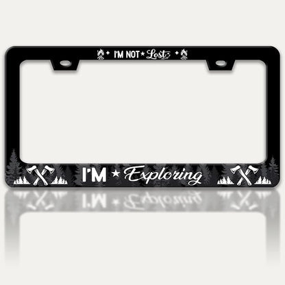 I'm Not Lost I'm Exploring License Plate Frame Adventure Forest License Plate by RTINRAN