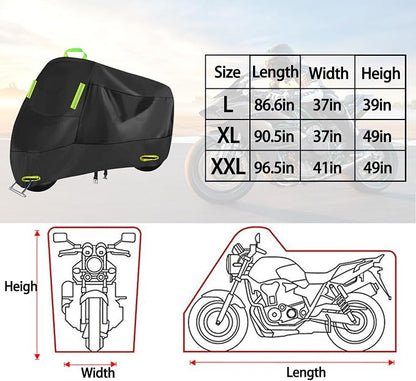 Motorcycle Cover All Season, Outdoor Storage Moped Covers, All-Weather - Image 3