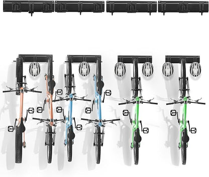 VEVOR Bike Storage Rack, 6 Bike Racks and 6 Helmets Hooks, Wall Mount Bike by VEVOR