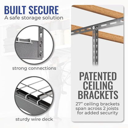SafeRacks Overhead Storage Rack, Heavy Duty 600 lb Capacity, Adjustable Garage - Image 5