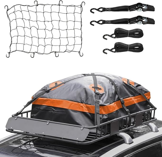 WEIZE 54" x 34" x 6" 200lb Heavy Duty Roof Rack Carrier Basket by WEIZE