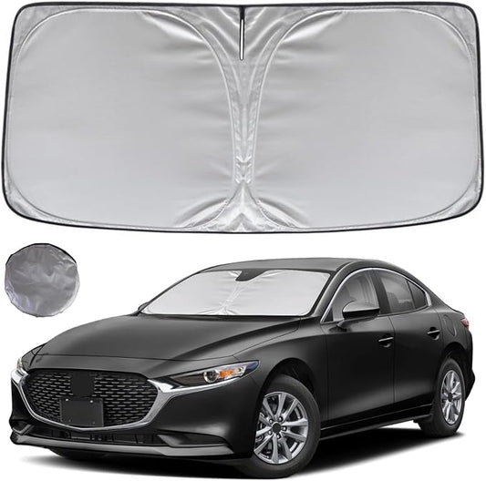 KAYZT Windshield Sun Shade for 2019-2025 2026 Mazda 3 Hatchback Sedan Foldable by KAYZT